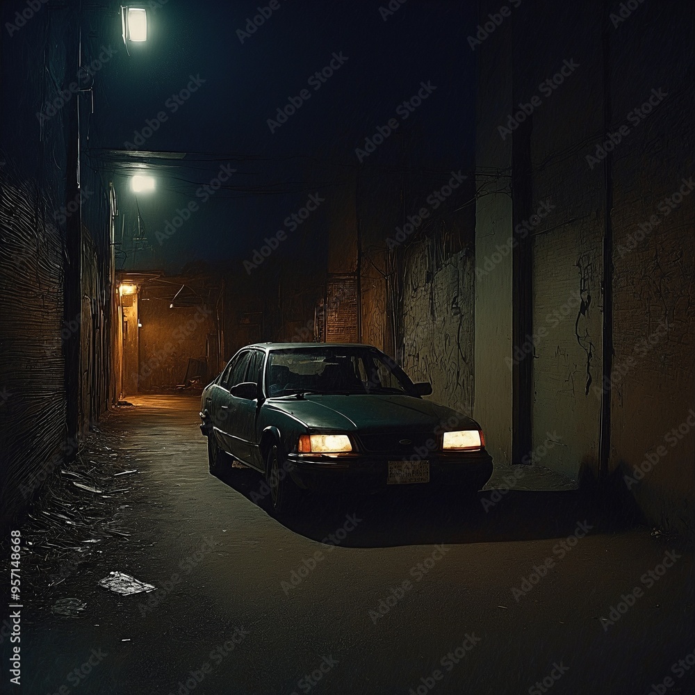 Fototapeta premium Vintage Retro 1990s Classic Car Nostalgia Iconic Automobile Muscle Car Sports Car Sedan Automotive Heritage Collector’s Item Car Photography Road Trip Retro Style Vehicle Car Enthusiast Timeless Desig