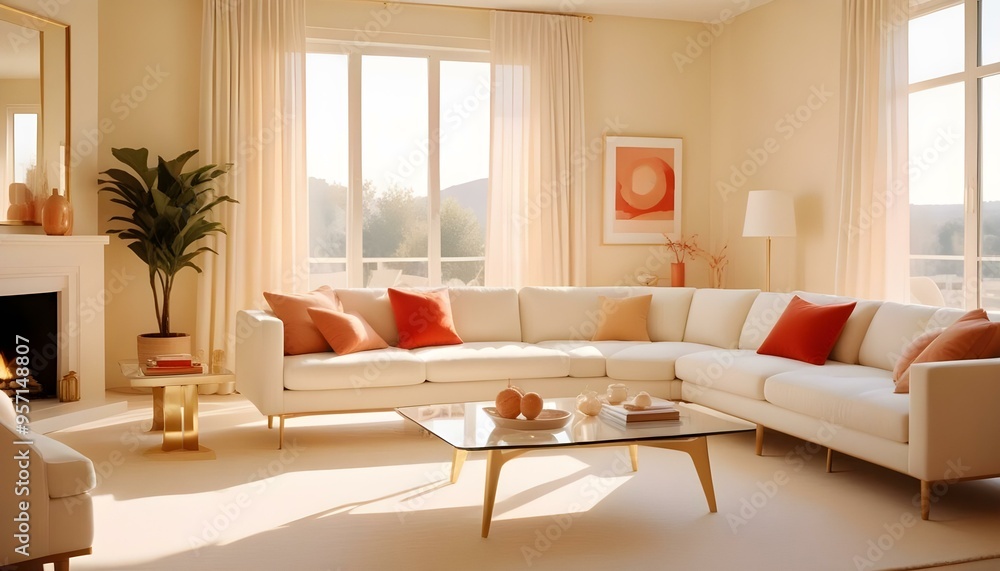 Fototapeta premium Photo interior modern design room 3d illustration