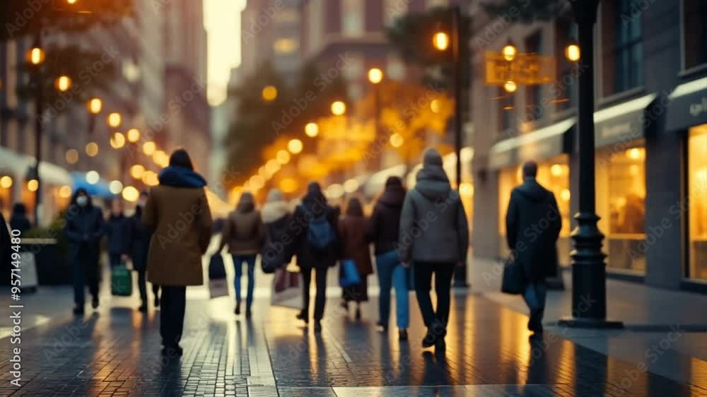 City Life in Motion. A Bokeh Blur of People Walking through the Busy Streets. City Life in Motion. A Bokeh Blur of People Walking through the Busy Streets.