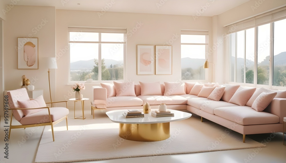 Fototapeta premium Photo interior modern design room 3d illustration