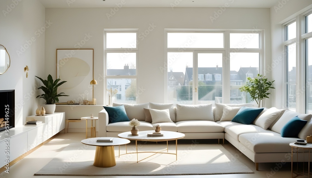 Fototapeta premium Photo interior modern design room 3d illustration