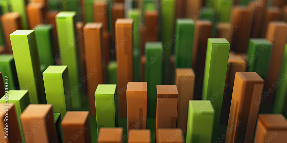 Fototapeta premium Simple yet Effective Bar Graph with Earthy Brown and Green Bars
