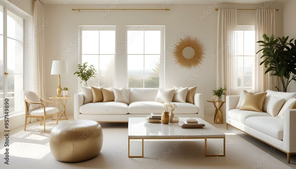 Fototapeta premium Photo interior modern design room 3d illustration