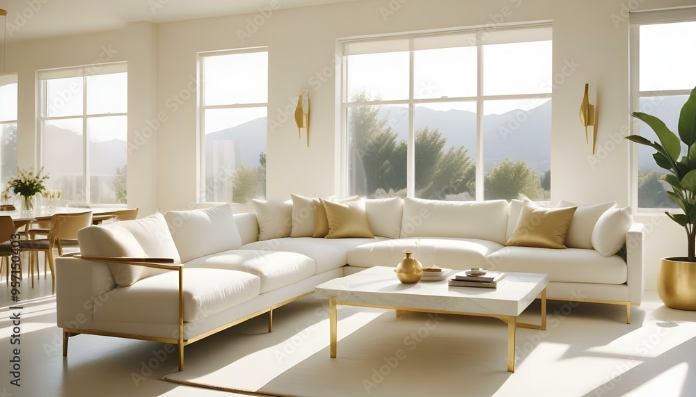 Fototapeta premium Photo interior modern design room 3d illustration