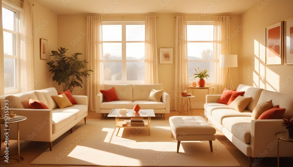 Fototapeta premium Photo interior modern design room 3d illustration