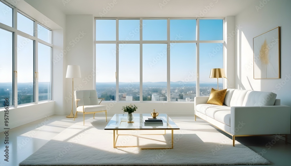 Fototapeta premium Photo interior modern design room 3d illustration