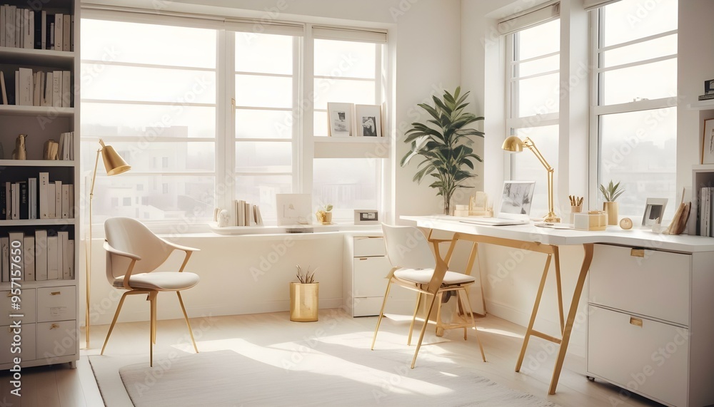 Fototapeta premium Photo interior modern design room 3d illustration