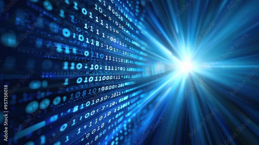 Abstract Digital Data Flow with Binary Code Abstract Digital Data Flow with Binary Code