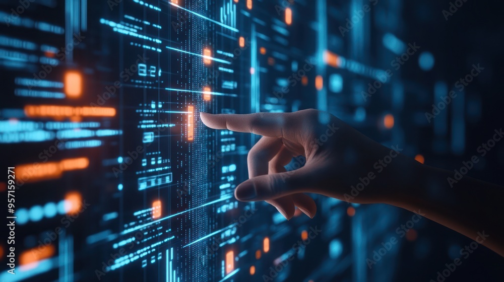 Hand Interacting with Digital Interface Hand Interacting with Digital Interface
