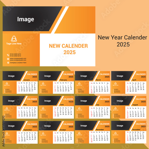 New Vactot Calender design 2025 tabel calender design template