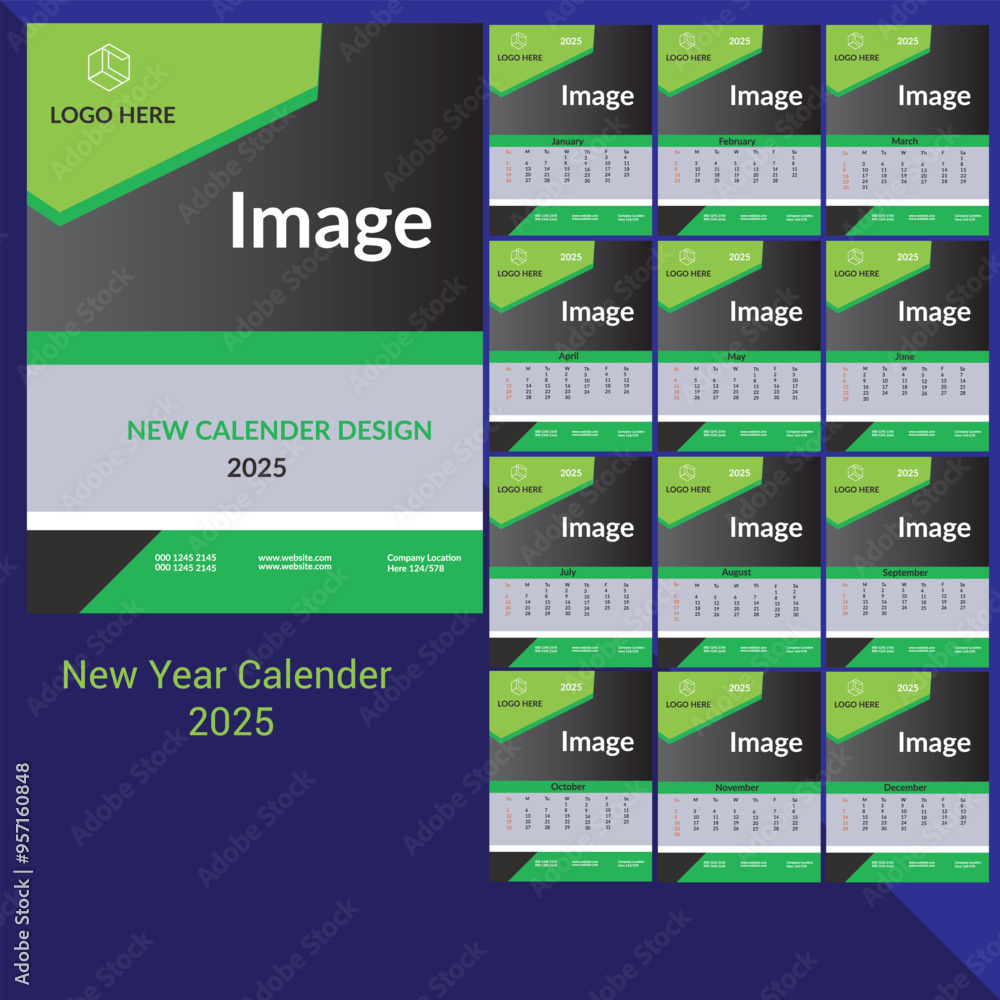 2025 Calender Free vector Creative Design