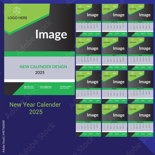 Obraz na płótnie 2025 Calender Free vector Creative Design w salonie