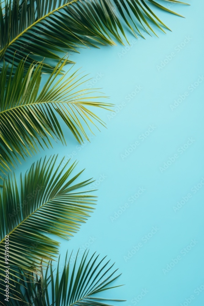Fototapeta premium Coconut tree leaf abstract with copy space background