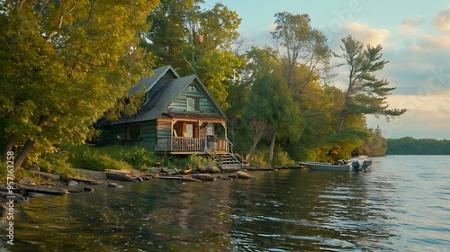 Quiet lakeside cottage with modest style and great views of the water