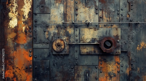 Abstract Industrial Textures: Blending Rusted Metal with Gritty Vintage Shapes