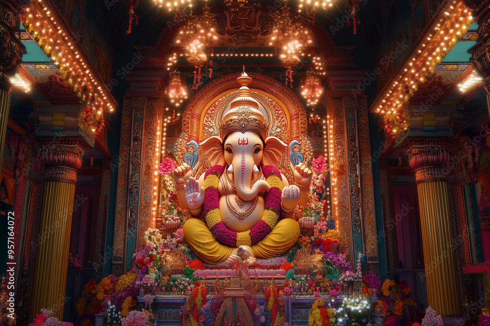 Ganesha Pandal Decorated for Festival Ganesha Pandal Decorated for Festival