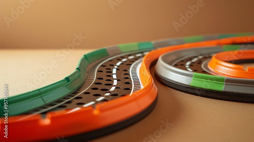 Wallpaper Mural Race track toy on brown background Torontodigital.ca