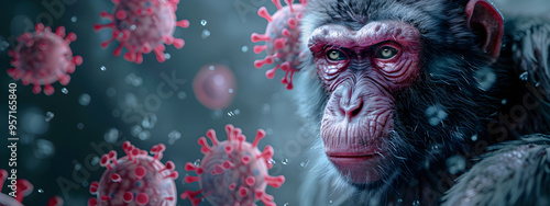 Wallpaper Mural Mpox, monkeypox, monkeypox, monkeypox phyrus, MPXV virus outbreak, infectious disease. The concept of smallpox virus. Torontodigital.ca