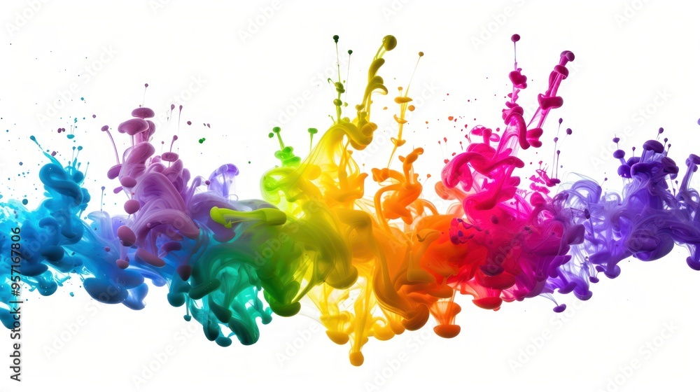 Abstract Colorful Ink Swirls Abstract Colorful Ink Swirls