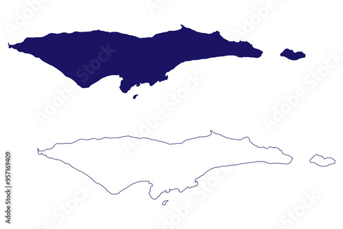 Samana Cay island (Commonwealth of The Bahamas, Cenrtal America, Caribbean islands) map vector illustration, scribble sketch Samana Cay map