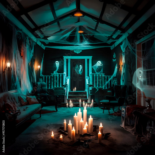 a spooky home with adjustable lighting and sound photo