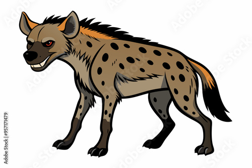 A wild animal hyena vector art illustration  photo