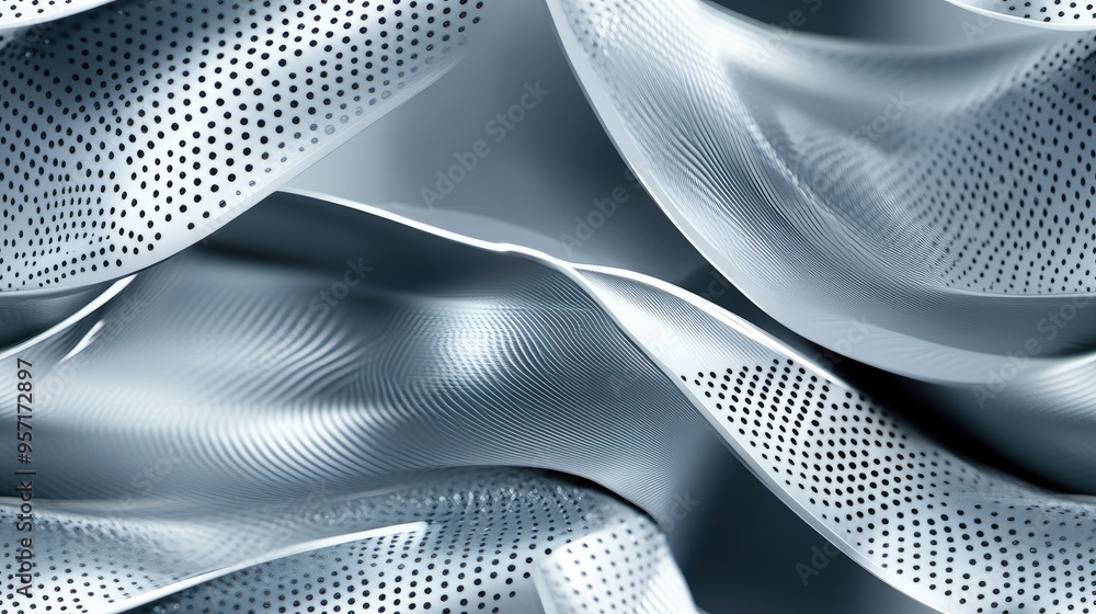 A detailed abstract background featuring wavy patterns of light blue and white, representing future technology and innovative design ideals through intricate dot textures SEAMLESS PATTERN A detailed abstract background featuring wavy patterns of light blue and white, representing future technology and innovative design ideals through intricate dot textures SEAMLESS PATTERN