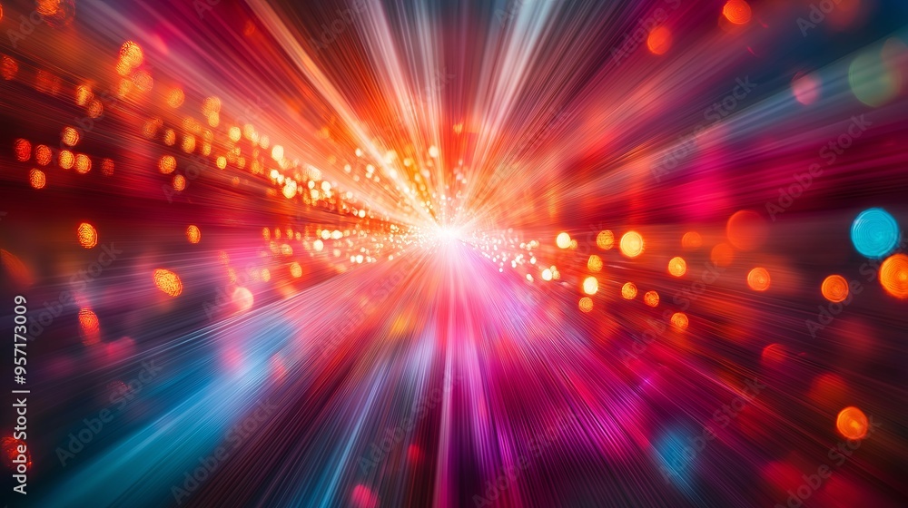 Fiber abstract optics background with lots of light rays and bokeh Fiber abstract optics background with lots of light rays and bokeh