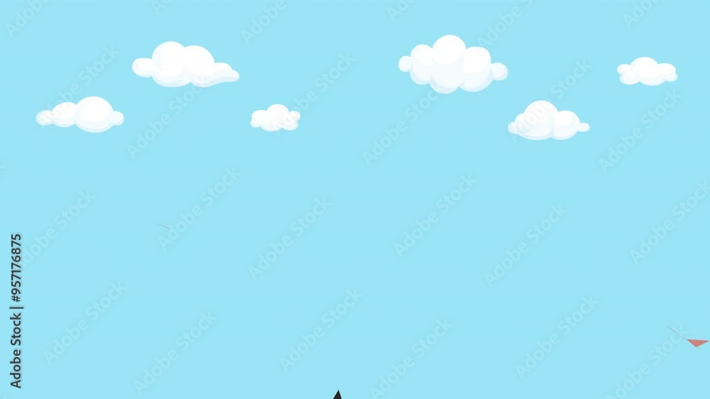 Looping graduation caps tossed in the air with confetti over a blue sky with white clouds background stock animation video 4K stock video Looping graduation caps tossed in the air with confetti over a blue sky with white clouds background stock animation video 4K stock video