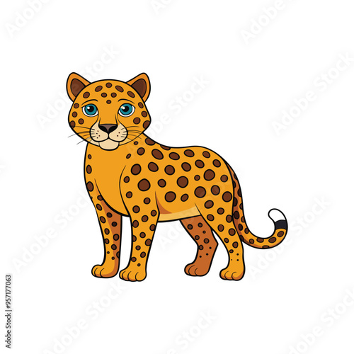 Leopard silhouette vector illustration art