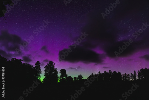 Northern lights in poland, near Frombork city, august 2024 photo