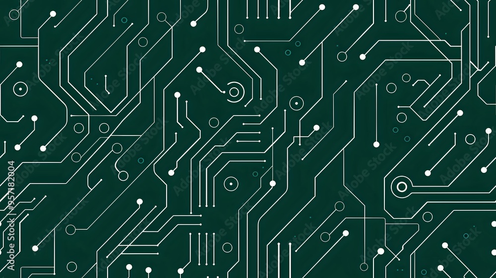 seamless circuit board pattern on a green background, representing modern technology and innovation. Ideal for tech-related designs, backgrounds, or product applications. seamless circuit board pattern on a green background, representing modern technology and innovation. Ideal for tech-related designs, backgrounds, or product applications.