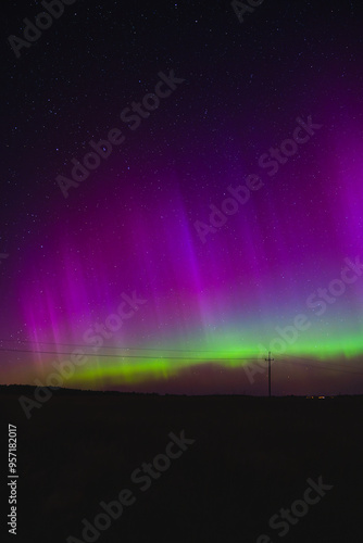 Northern lights in poland, near Frombork city, august 2024 photo