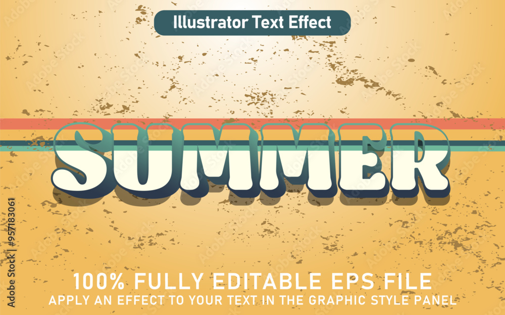 Obraz premium EDITABLE SUMMER TEXT EFFECT