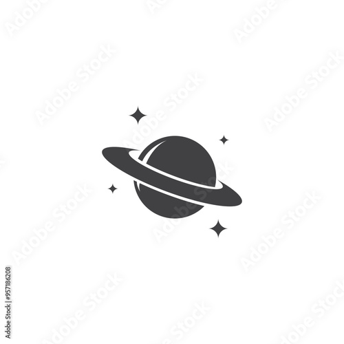 Planet saturn icon vector. Outer space icon vector illustration