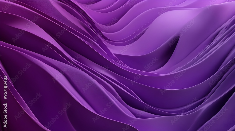 Obraz premium Mesmerizing Violet Waves An Abstract Backdrop for Captivating Promotional Content