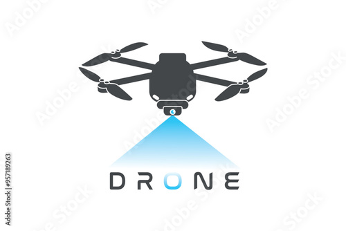Drone logo template, drone icon 