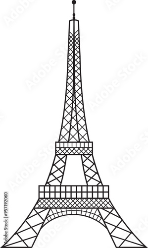 Eiffel Tower Paris France Vector Design