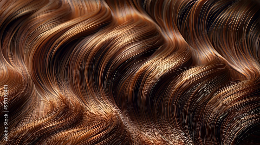 Close-Up of Wavy Brown Hair Strands Close-Up of Wavy Brown Hair Strands