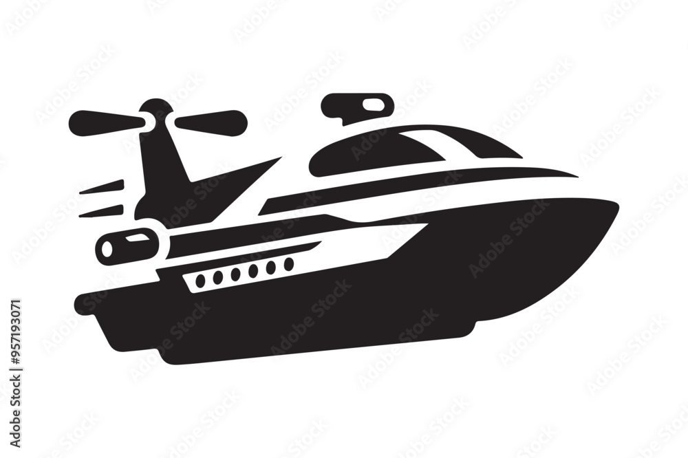 Unique Hovercraft Silhouette Vectors - Perfect for Any Design Project Unique Hovercraft Silhouette Vectors - Perfect for Any Design Project