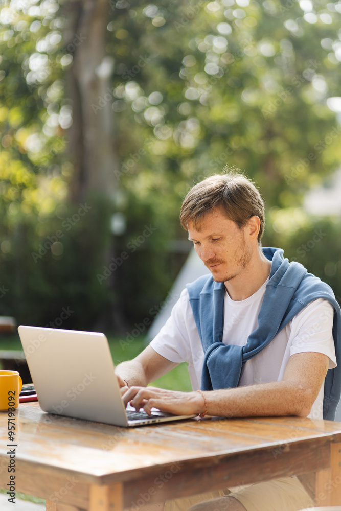 Man working on laptop
