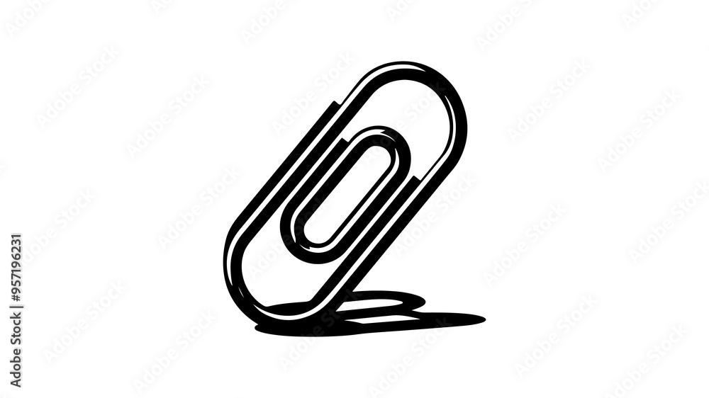 Paperclip silhouette vector illustration. Paperclip silhouette vector illustration.