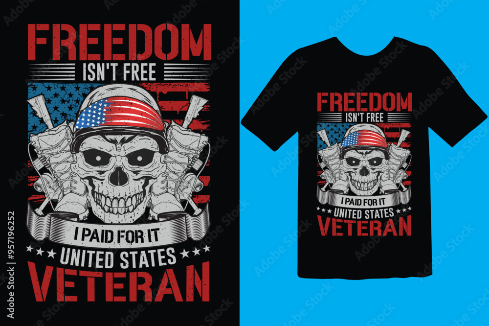 Fototapeta premium Veteran T-shirt design