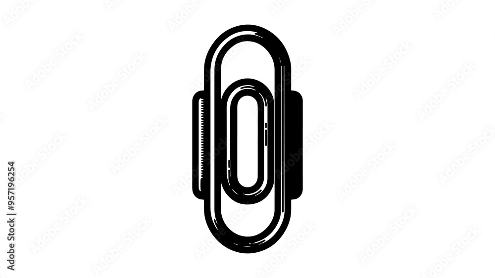 Obraz premium Paperclip silhouette vector illustration.