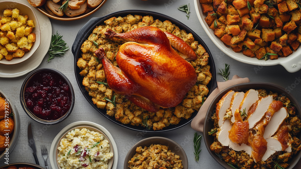 flat lay of a Thanksgiving foods flat lay of a Thanksgiving foods