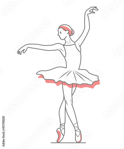 Elegant Ballerina Dancing in Pink Tutu Design