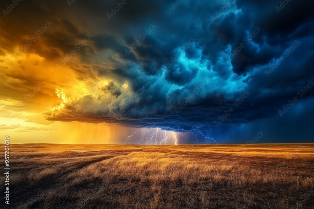 Obraz premium dark clouds over the field