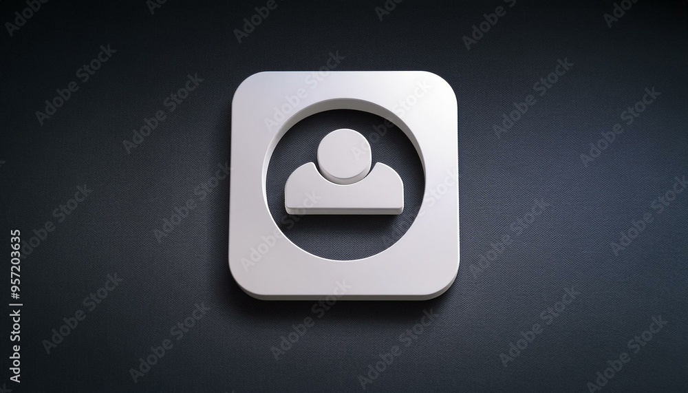Minimalist 3D Icon for Midjourney App: White on Dark Background Minimalist 3D Icon for Midjourney App: White on Dark Background