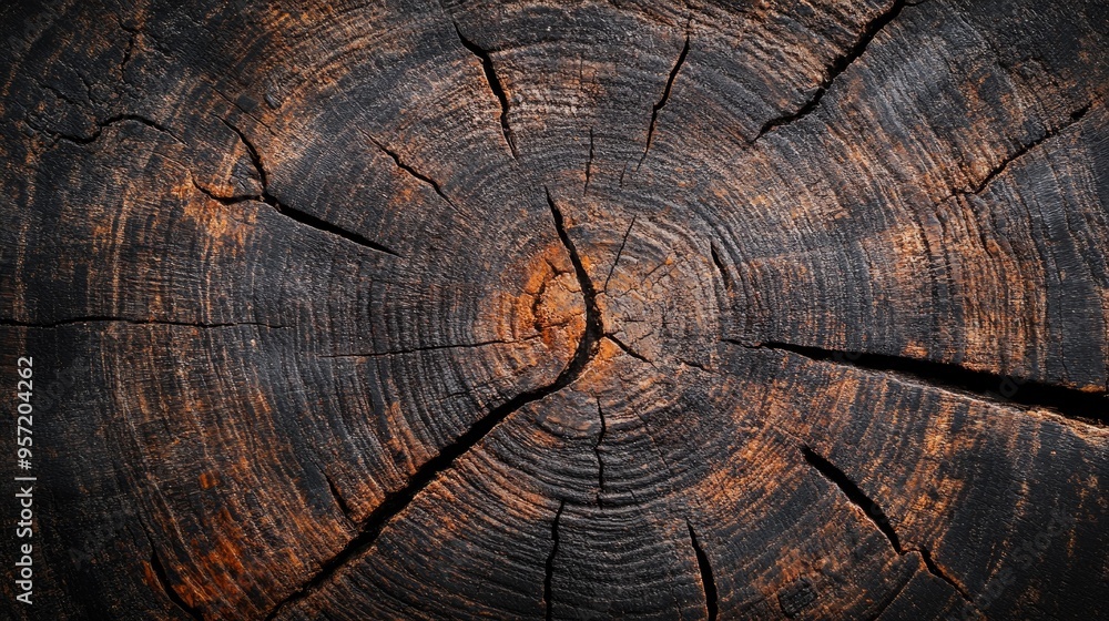 Fototapeta premium tree stump Wood textured background of a round