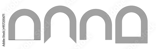 Set of Mid century modern minimalist arc set.